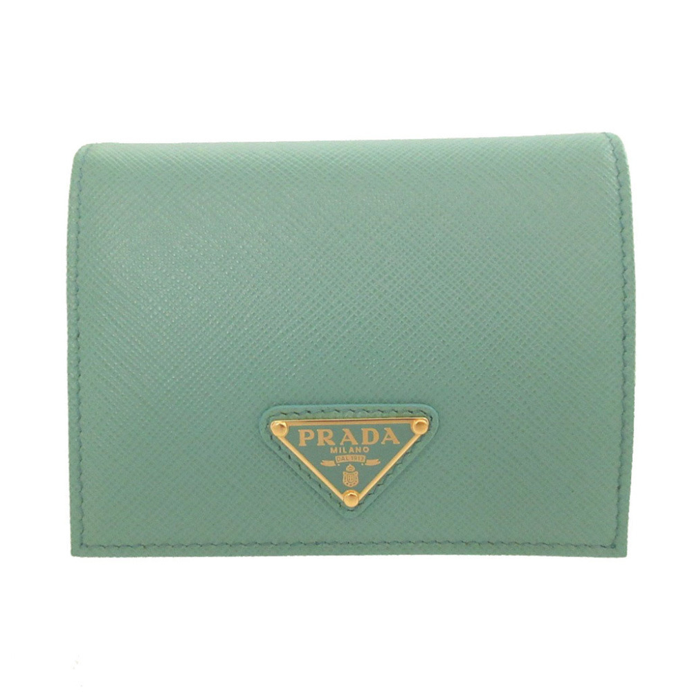 Prada 1MV204 Saffiano Leather GIADA Green Bi-fold Wallet 1053PRADA